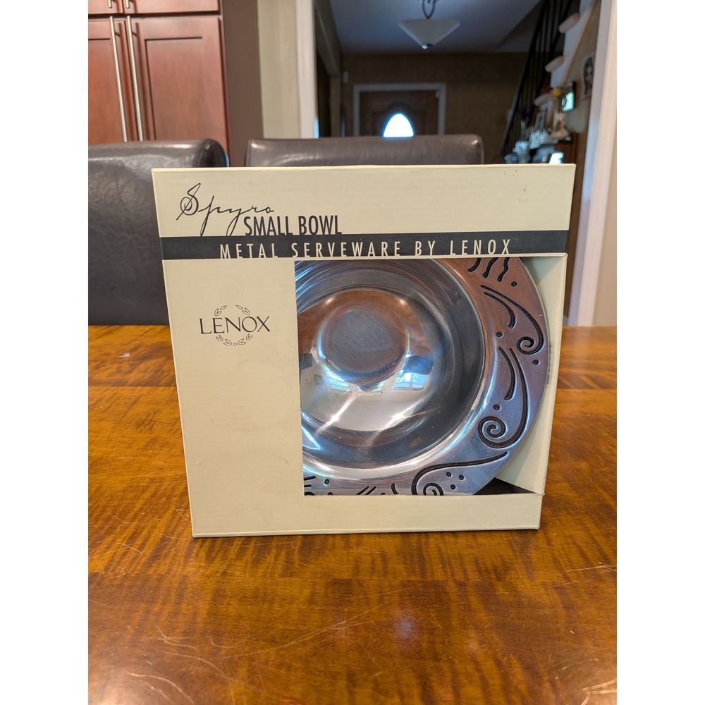 Lenox Spyro Metal serveware Bowl 8" New in Box